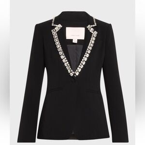 CINQ A SEPT
Rhinestone Chain Karlie Crepe Blazer